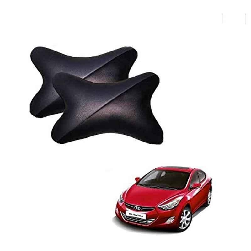 Kozdiko 2 Pcs Memory Foam Grey & Black Car Neck Rest Cushion Pillow Set for Hyundai Elantra