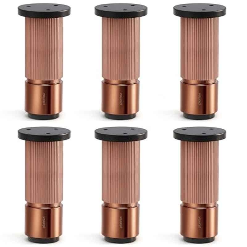 Plantex 4 inch Aluminium Rose Gold Sofa Legs with Rubber Grip, DTS-77 (Pack of 6)