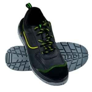 Mallcom Rufus K01 Synthetic Microfiber Double Density PU Sole Steel Toe Black Low Ankle Safety Shoes, Size: 7