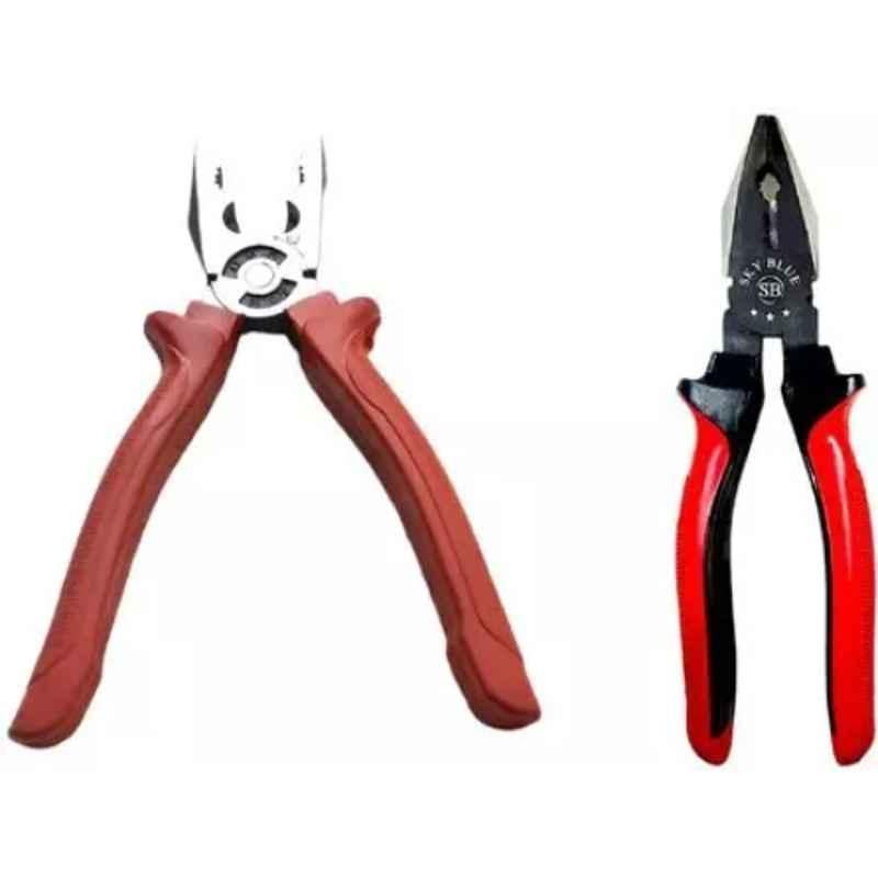 Sky Blue 2 Pcs 7.8 inch Lineman Plier Combo, SBE_PLIER_COMBO_MOD_01081