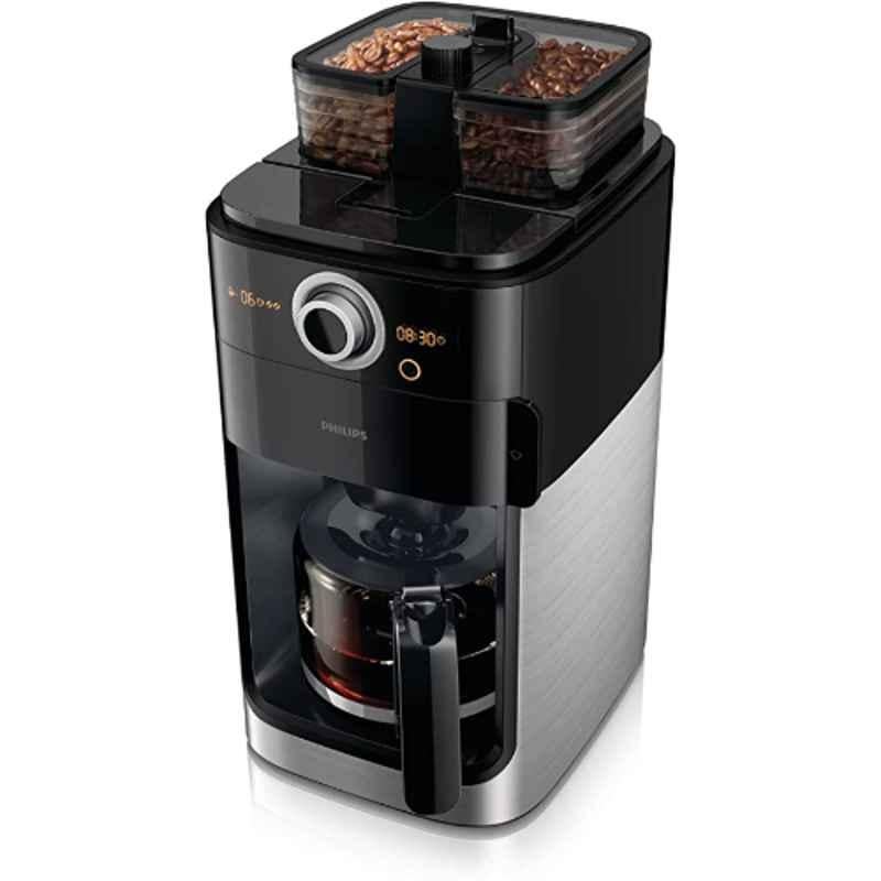 Philips 1000W Stainless Steel & Plastic Black & Silver Coffee Maker, HD7762