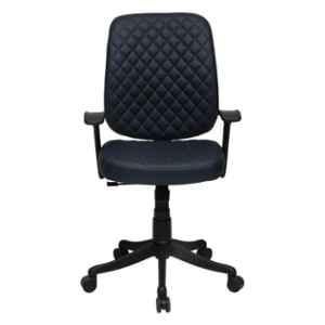 Evok Thea Leather Blue Low Back Office Chair with Arm, FFOFOCMNMTBU69448D