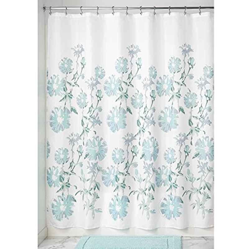iDesign Azalea 183x183cm Polyester Green & White Shower Curtain, 60420