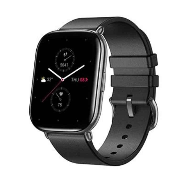 Amazfit Zepp E A1958 1.65 inch Stainless Steel & Leather Polar Night Black Square AMOLED Smart Watch, A1958-ZEPP SQ-PLRÃ‚Â NGTÃ‚Â BLK-LS
