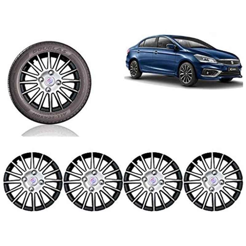 Auto Pearl 4 Pcs 15 inch ABS Black & SIlver Car Wheel Cover Set for Maruti Suzuki Ciaz 2018