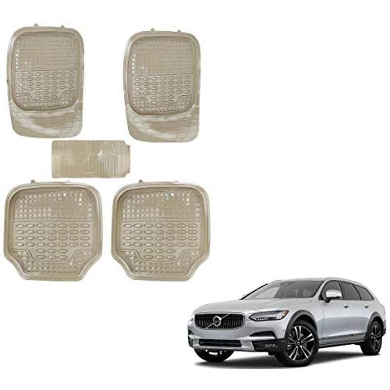 Kozdiko 5 Pcs 4G Beige Rubber & PVC Heavy Car Foot Mat Set for Volvo V90, koz_81159