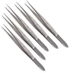 Forgesy 5 Pcs 6 inch Stainless Steel Pointed Thumb Dissecting Forceps, X15