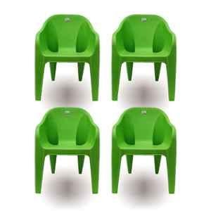 RW Rest Well Maxima 4 Pcs Green Plastic Chair Set