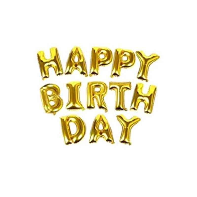 Abbasali 16 inch Gold Happy Birthday Balloon Letter