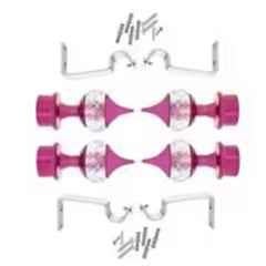 Ojass 9.5x4.5cm Stainless Steel Pink Solid Crystal Diamond Curtain Bracket with Support Clamp, SCB04NPINK (Pack of 4)
