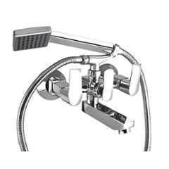 10X WM-7332 Brass 2 in 1 Wall Mixer for Bathroom with Crutch & Hand Shower & 1m Tube