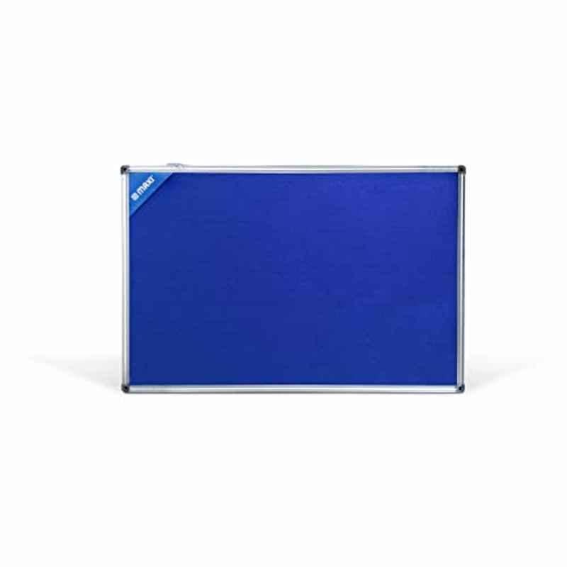 Maxi 90x120cm Blue Fabric Aluminium Framed Felt/Cork Notice Board