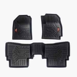Pruvu 3 Pcs TPE Black 2 Row Car Floor Mat Set for Manual Hyundai Venue 2023, PRU-TFM 042