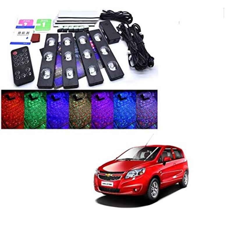 Kozdiko 4 Pcs 7 Colour Seat Bottom Car Star Light Kit with Remote Control For Chevrolet Sail UVA