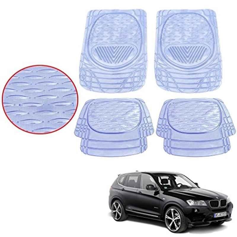 Kozdiko 4 Pcs 6204 PVC & Rubber Clear Car Foot Mat Set for BMW X5