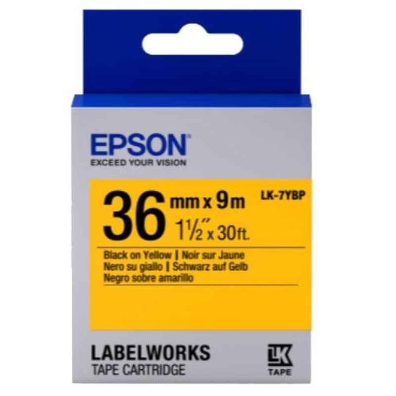 Epson LK-7YBP Black & Yellow Label Tape