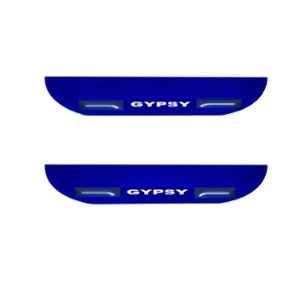 Car Accessories Hub 2 Pcs Acrylic Black Sill Scuff Plate Set with Blue LED for Maruti Suzuki Gypsy All Model