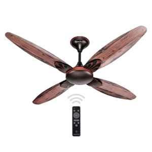 Activa Lotus 28W 380rpm 4 Blade Smoke Wood BLDC Ceiling Fan with Remote & 5 Years Warranty, Sweep: 1200 mm