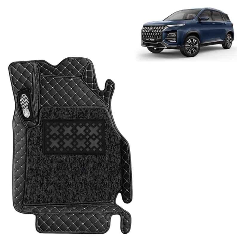Kingsway 3 Pcs Premium 7D 100% Waterproof & Washable PU Leatherette Classic Black Car Floor Mat Set for Morris Garages MG Hector 2026 Onwards