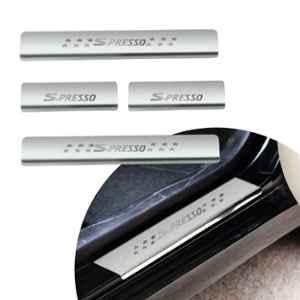 SureStrive 4 Pcs Stainless Steel Silver Footstep Sill Plate Set without LED for Maruti Suzuki Spresso All Model