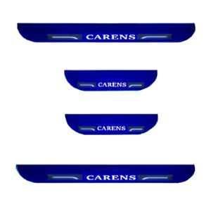 Car Accessories Hub 4 Pcs Acrylic Black Sill Scuff Plate Set with Blue LED for Kia Carens All Model