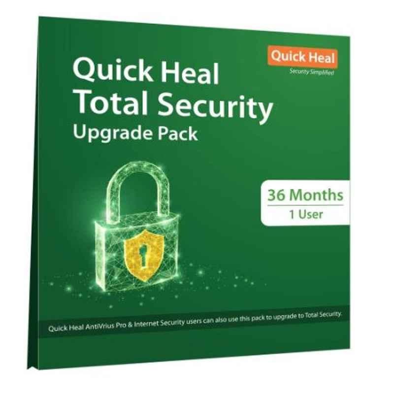 Quick Heal Total Security Renewal Upgrade Gold Pack 1 User 3 Years with CD