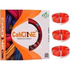 CabONE 0.75 Sqmm Red FR PVC Insulated Copper Cable, Length: 90 m (Pack of 3)