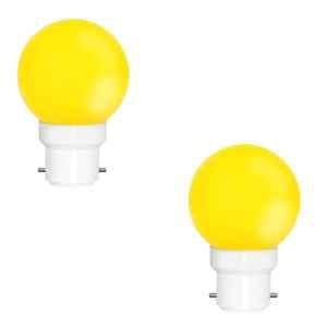 Fybros Nuit 0.5W Polycarbonate Yellow Round LED Bulb, FLS5442B (Pack of 2)