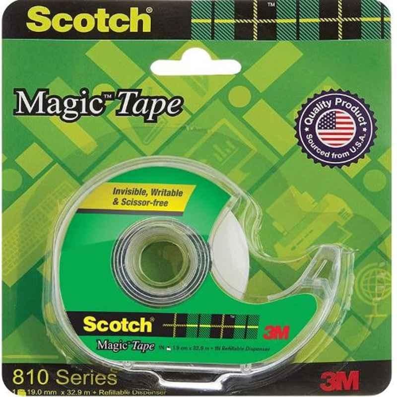 Scotch-Brite 810D 19mm Transparent Paper Dispenser Tape, Length: 32.9 m