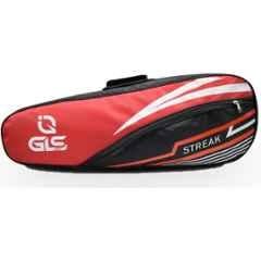 GLS Streak 50 Litre Polyester Red & Black Double Zipper Badminton Kit Bag