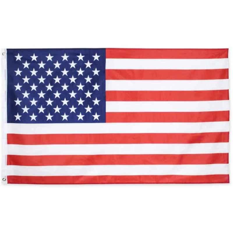 Yafeco 3x5 ft Vivid Color UV Fade Resistant Canvas Header Double Stitched American USA Flags with Brass Grommets
