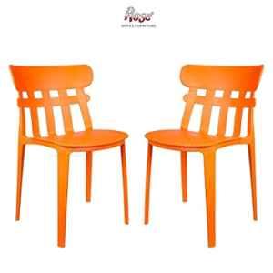 Rose Aux Orange Medium Back Plastic Chair (Pack of 2)
