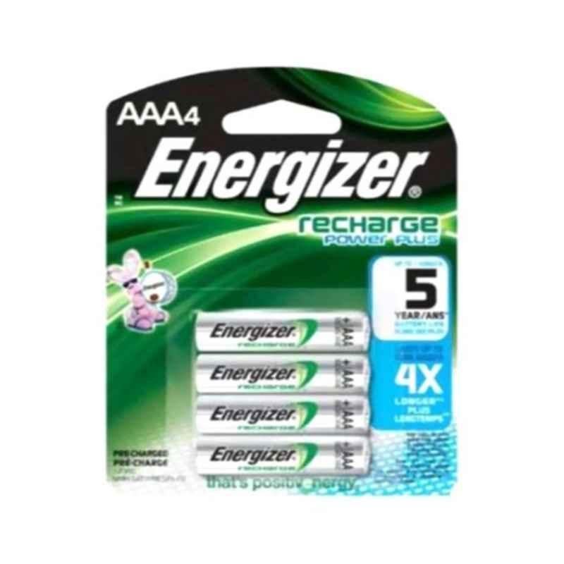 Energizer 4Pcs 1.7x0.41 inch Silver & Green Rechargeable Aaa Battery Set, 80594