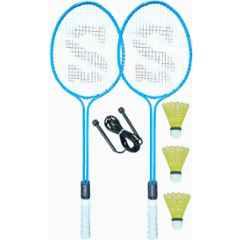 Upway Multicolour Badminton Racquet Set of 2 Steel Frame with Shuttlecock 3 1 Skipping Rope Badminton Kit