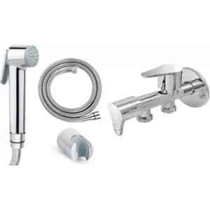 Fastgear ABS Plastic Silver Glossy Finish Wall Mount Kohler Health Faucet with 2 Way Fusion Angle Wall Set