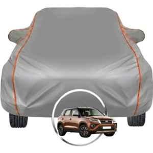 Allextreme Polyester Grey Piping Car Cover with Triple Stitched Reflective Piping for Toyota Urban Cruiser Hyryder Fits All Model & Year, TOY-URB-HYRYDER-BLK