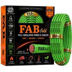 Fabgold 1 Sqmm Green FR PVC Multi Strand Electrical Wire, FABGOLD11, Length: 90m