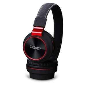 Tessco Over-Ear Red Wireless Stereo Headphone with High Sound Bass & Multi-Function, BH-381