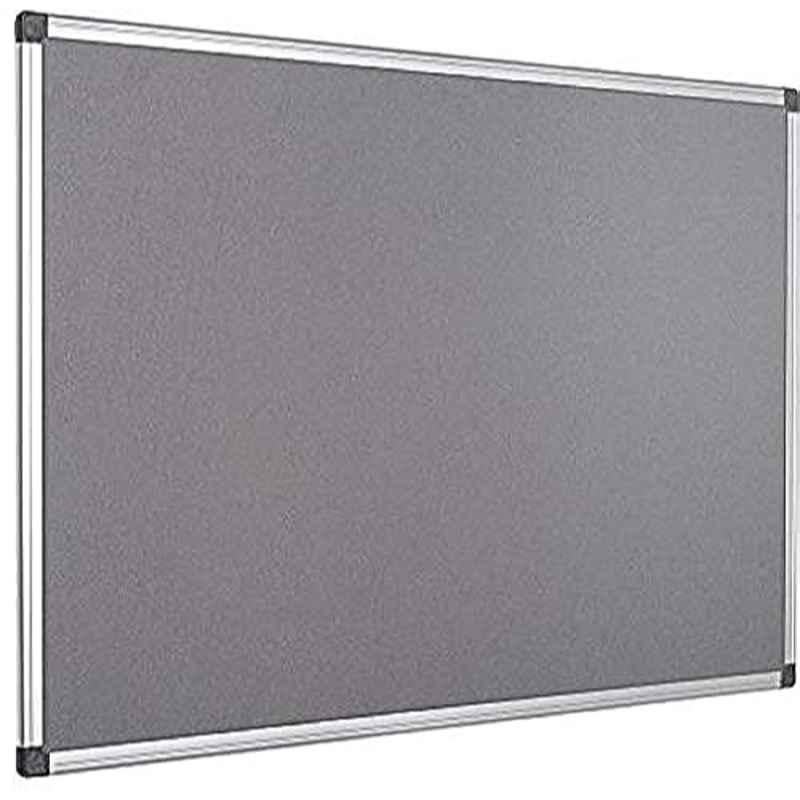 90x120cm Aluminum & Felt Grey Notice Board