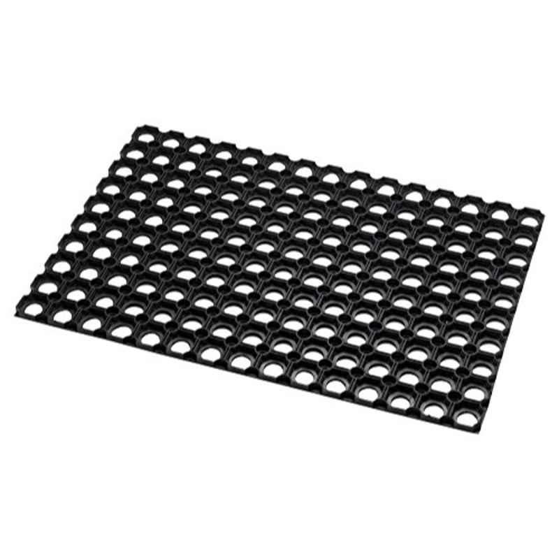 Addis 60x40cm Rubber Black Honeycomb Heavy Duty Door Mat, 517495