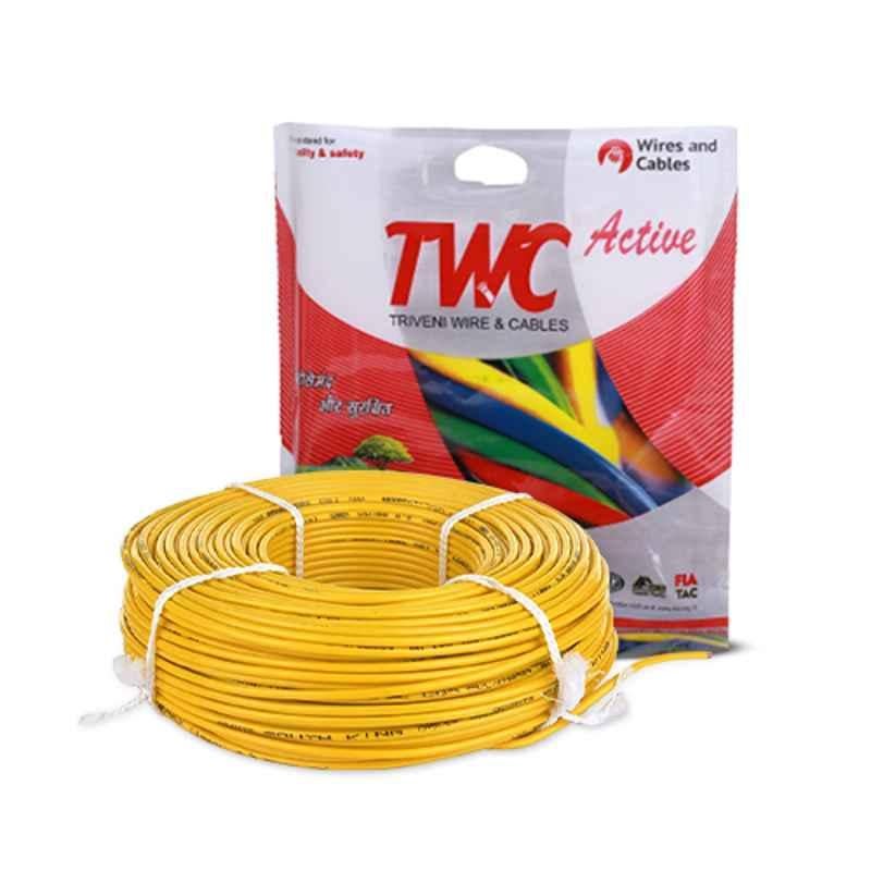 TWC Active 4.0 Sqmm Black FR PVC Insulated Solid Stranded Flexible Copper Wire, TWCA05