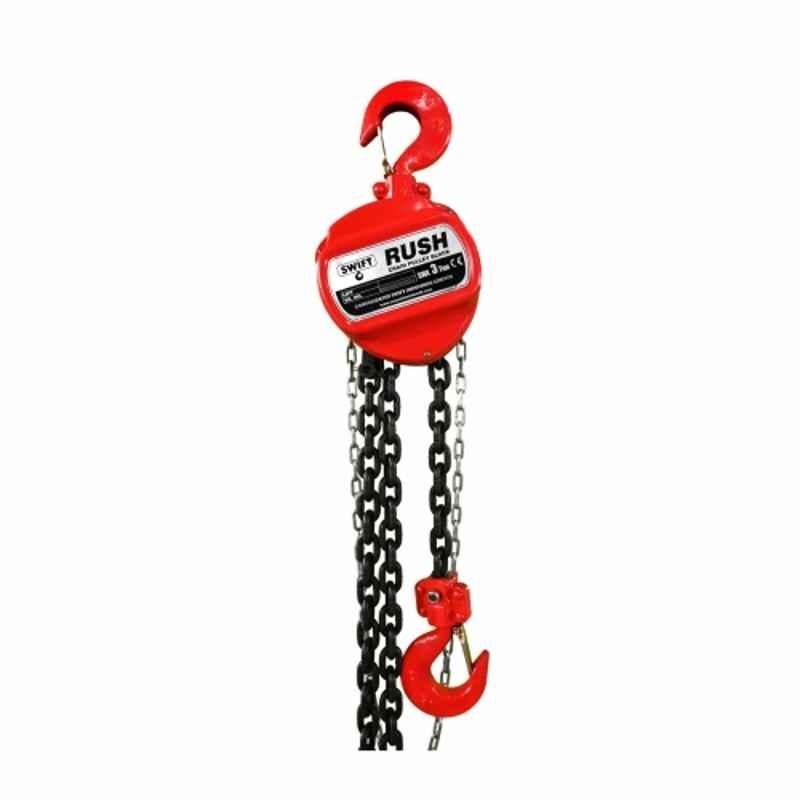 Swift 3 Ton 3m Chain Pulley Block with 1 Fall, Rush 3t