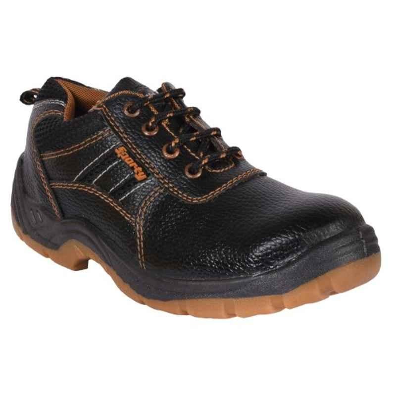 Hillson Sporty Steel Toe Black Work Safety Shoes, Size: 11