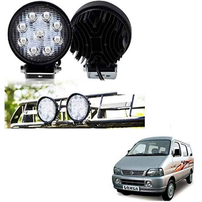 Kozdiko 2 Pcs 27W 4 inch 9 LED Waterproof Round White Fog Light Set with Mounting Brackets for Maruti Suzuki Versa, kozd_19943
