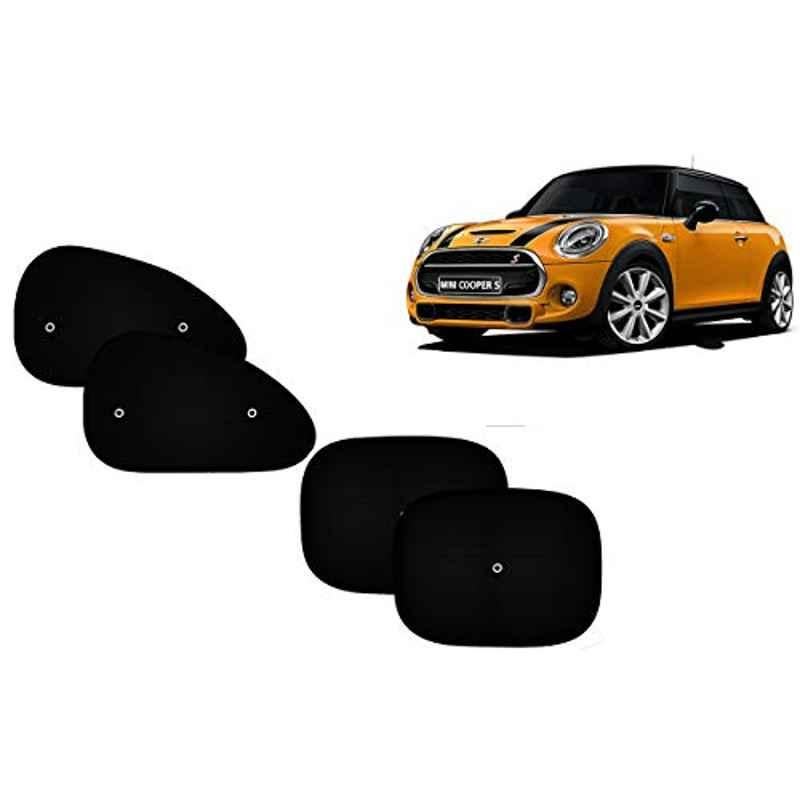 Auto Pearl 4 Pcs PVC & Mesh Black Window Side Sun Shade Set for Mini Cooper