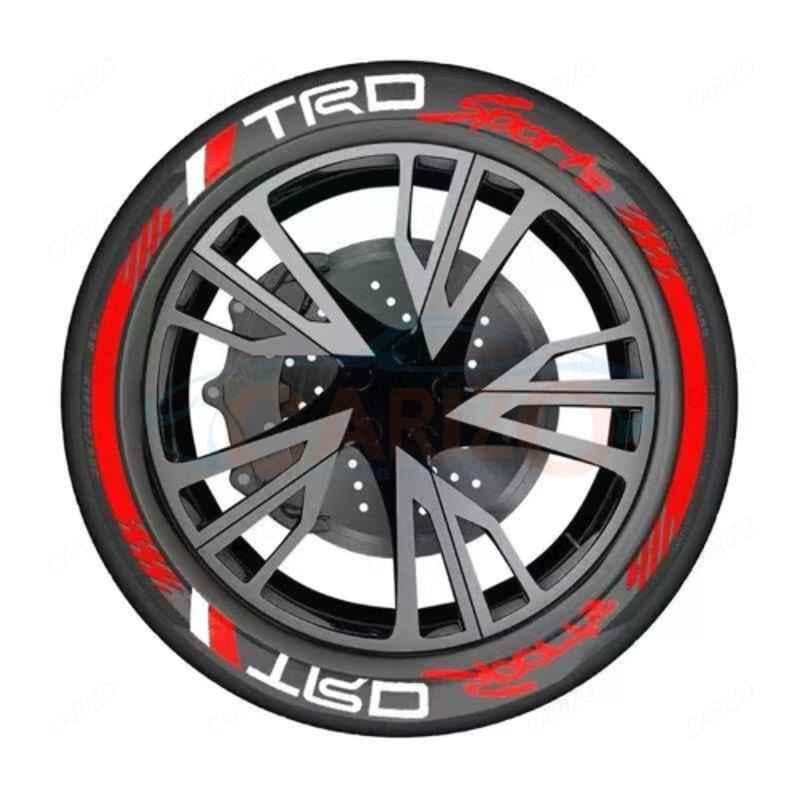 Carizo 32 Pcs Rubber TRD Sports Design 3D Tyre Sticker Kit
