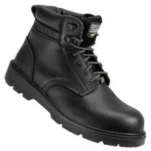Safety Jogger NX1110 Leather Composite Toe Black Oil & Fuel Resistant High Ankle Safety Shoes with PU Sole, Size: 7