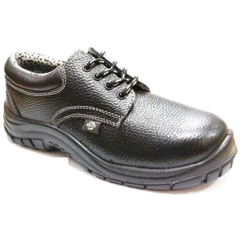 Bata Tigre L/C ST PU Steel Toe Black Work Safety Shoes, 825-6015, Size: 6