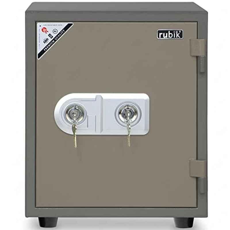 Rubik 80kg Beige Fireproof Safety Box with Key Lock, RB90KL-BE