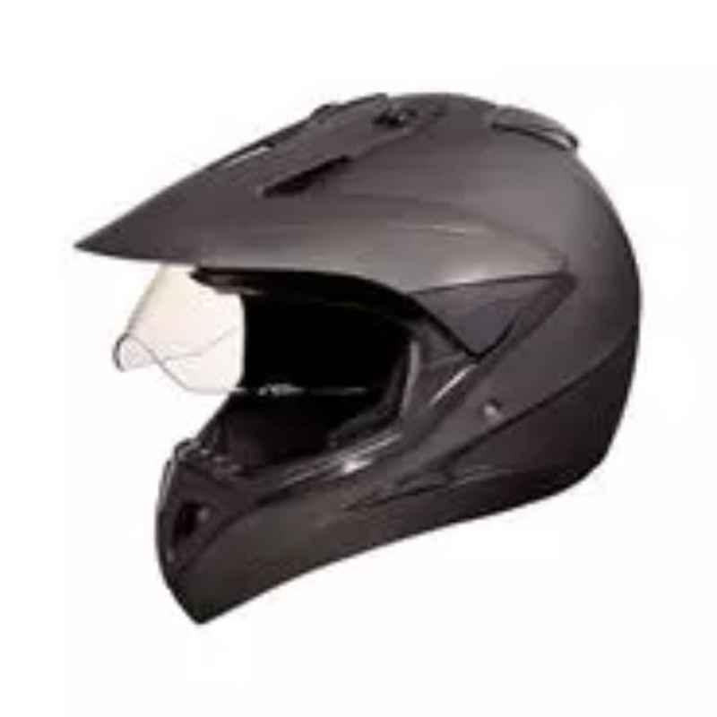 Studds Motocross With Visor Expanded Polystyrene Matte Black Off Road Full  Face Off Road-Full Face Helmet, Size: Large